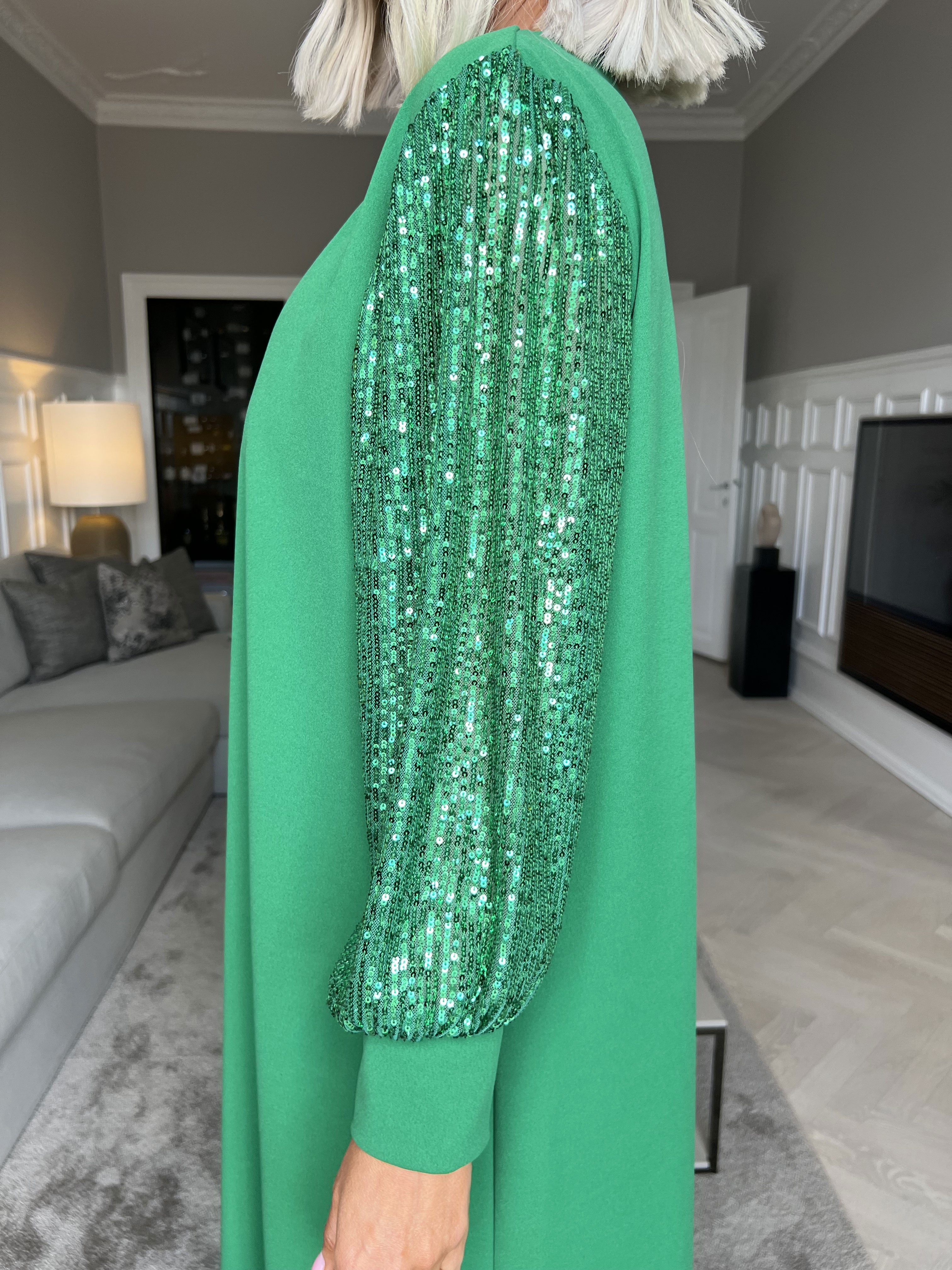 Djamila - Smuk kjole med paillet ærmer